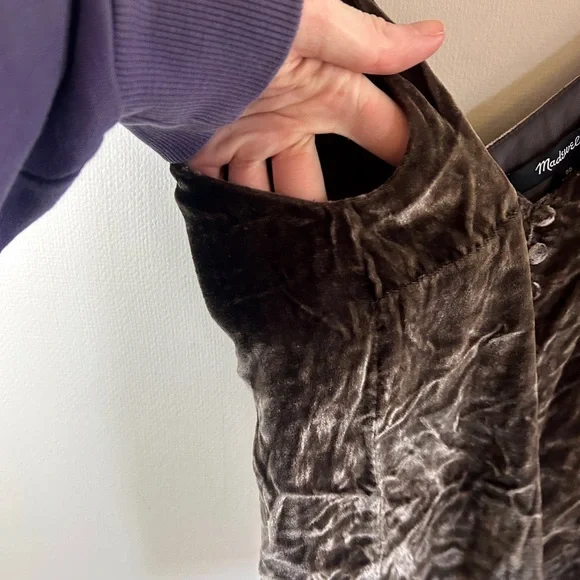 MADEWELL Velvet Button Down Cami Whimsigoth Fairy Grunge Boho Goblincore Size 00 - Picture 5 of 10